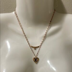Fashion layered Gold Heart Pendant Necklace